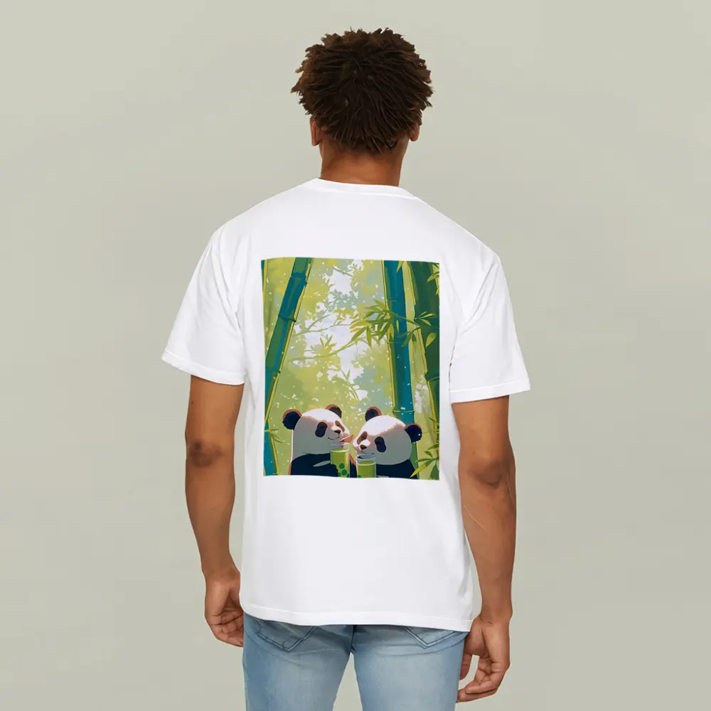Two Pandas Drinking Tea Bamboo Forest – T-Shirts