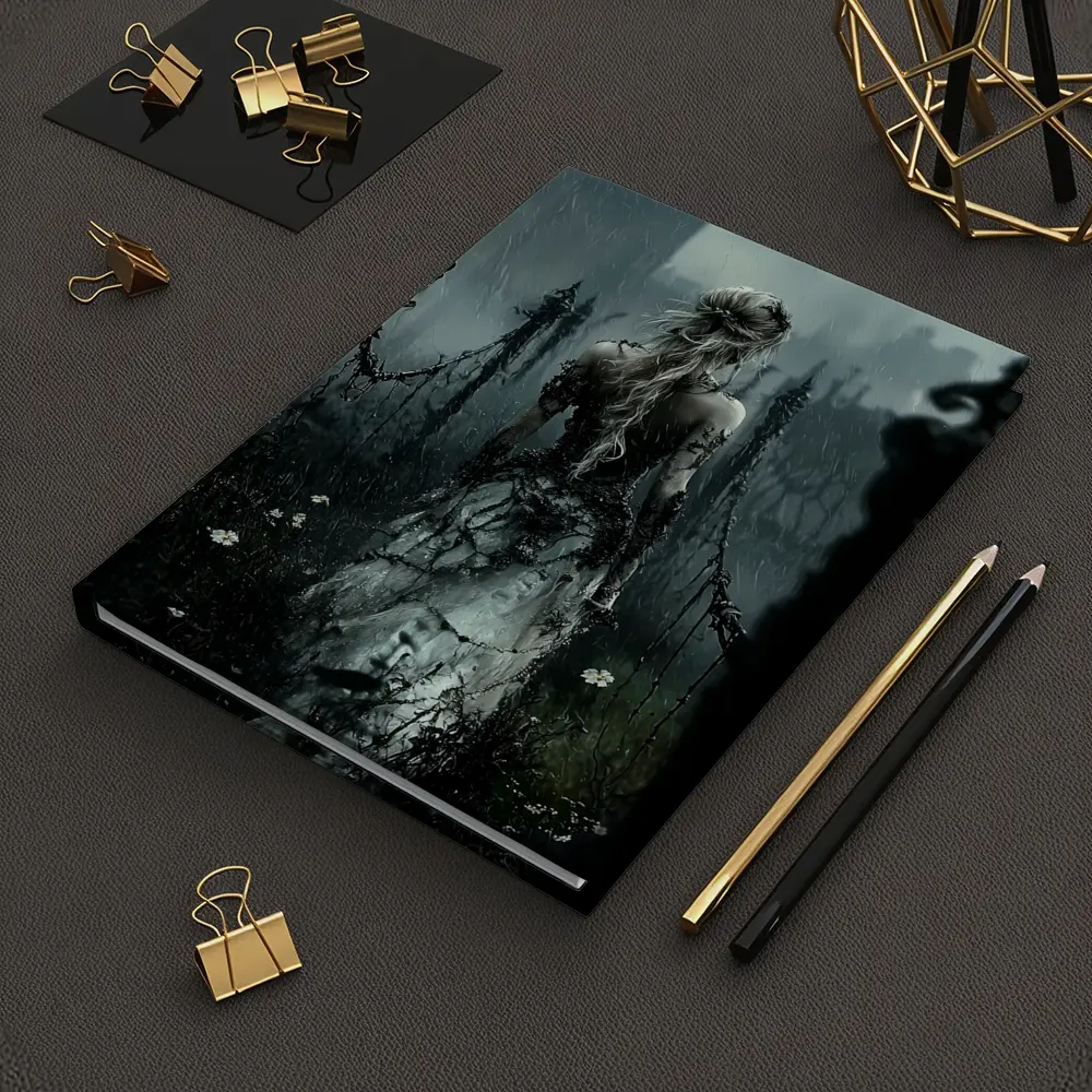 Gothic Woman Dark Rainy Castle Fantasy Art – Notebooks