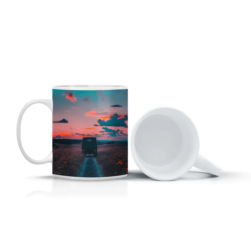 Mercedes G Wagen Sunset Country Road – Mugs