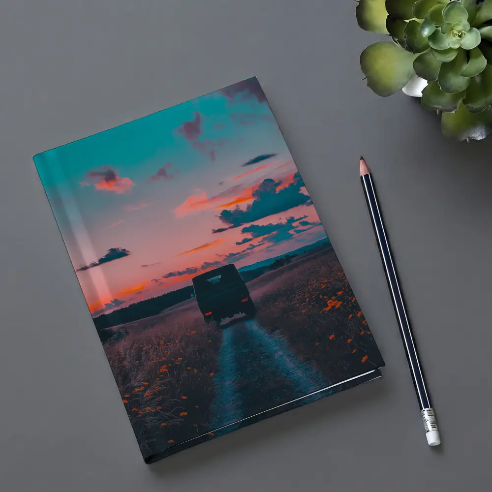 Mercedes G Wagen Sunset Country Road – Notebooks
