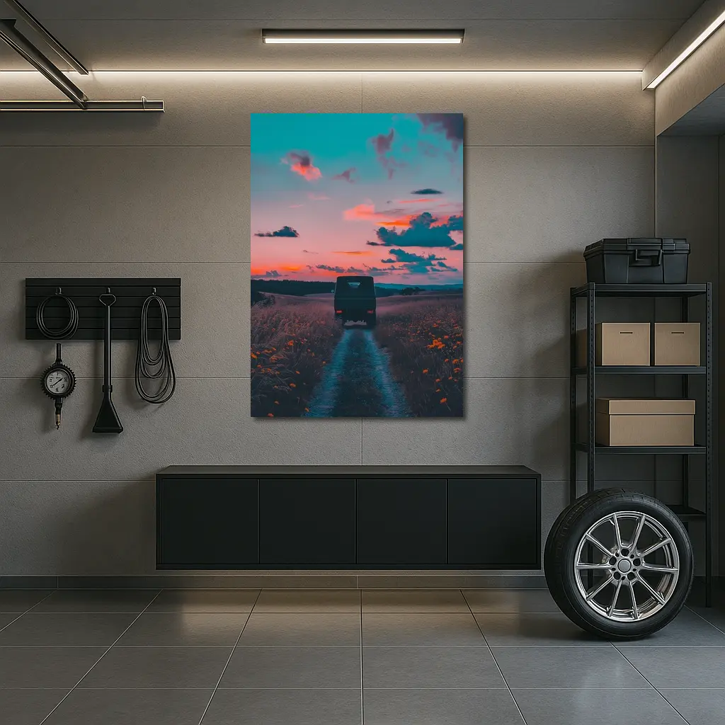 Mercedes G Wagen Sunset Country Road – Wall Art