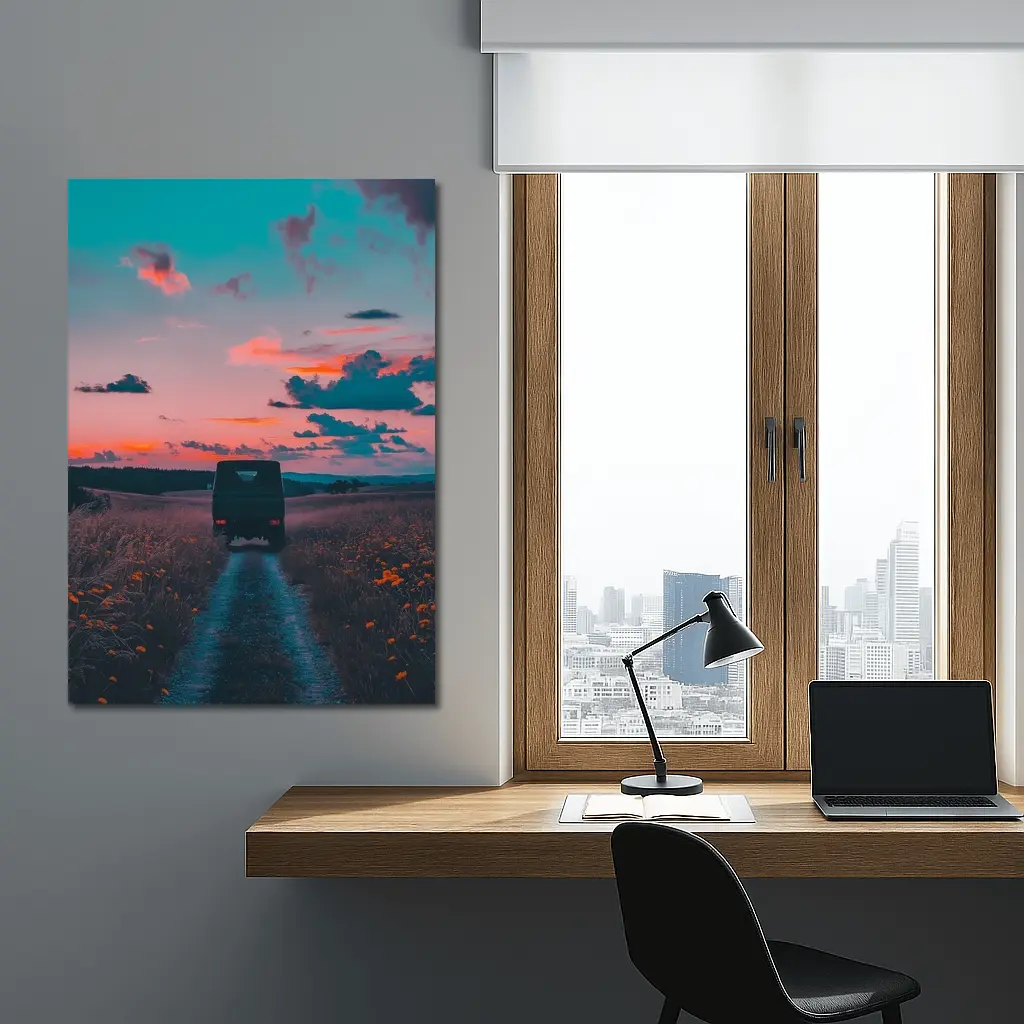 Mercedes G Wagen Sunset Country Road – Wall Art