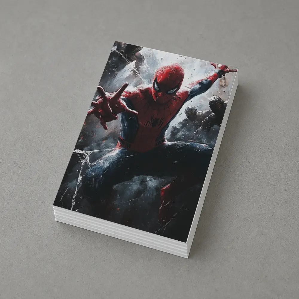 Spider-Man Action Pose Dark Painted Background – Postcards