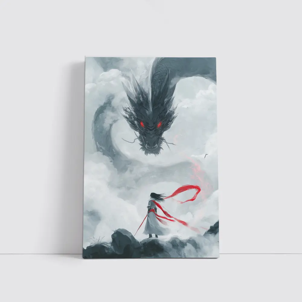 Dark Dragon Red Eyes Warrior Cloud Art – Wall Art