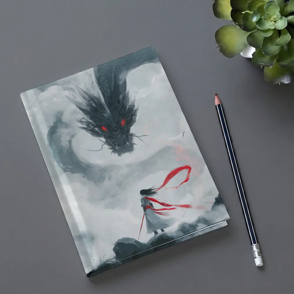 Dark Dragon Red Eyes Warrior Cloud Art – Notebooks