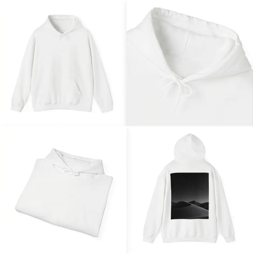 Black and White Desert Dunes Starry Night – Hoodies