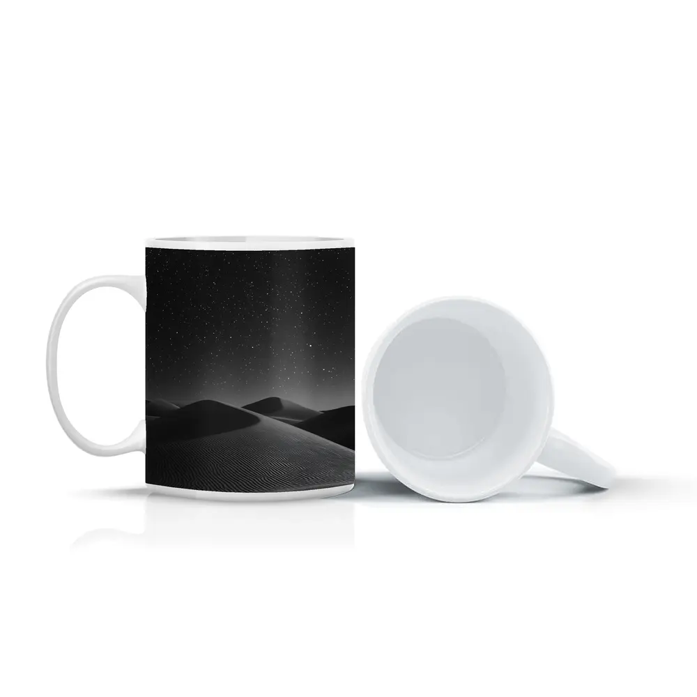 Black and White Desert Dunes Starry Night – Mugs