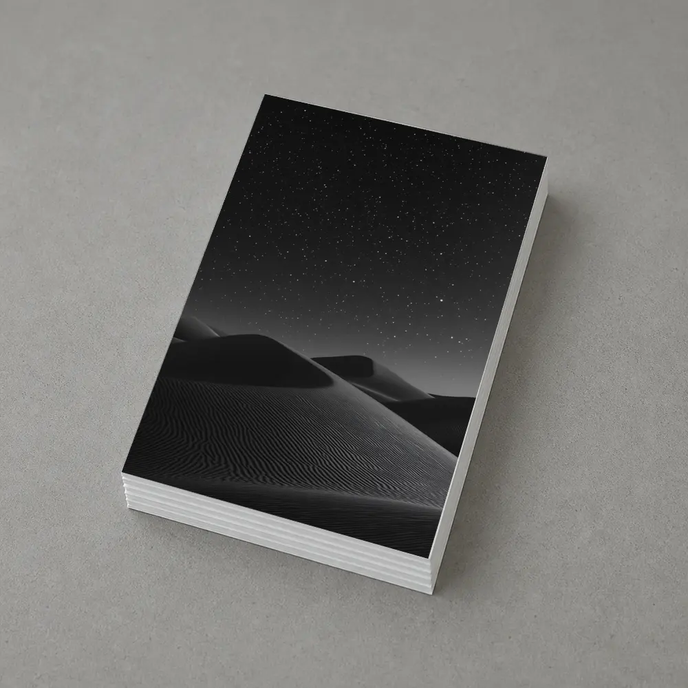Black and White Desert Dunes Starry Night – Postcards