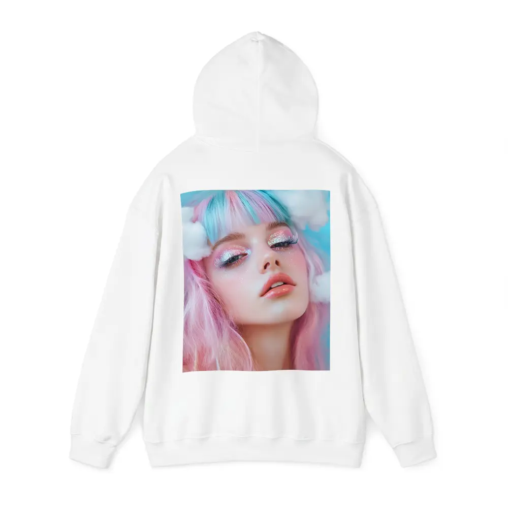 Pastel Fantasy Girl Glitter Makeup Cloud Background – Hoodies