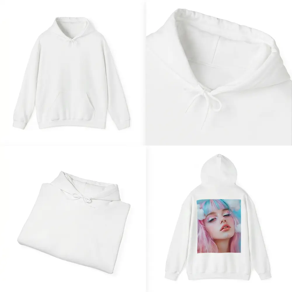 Pastel Fantasy Girl Glitter Makeup Cloud Background – Hoodies