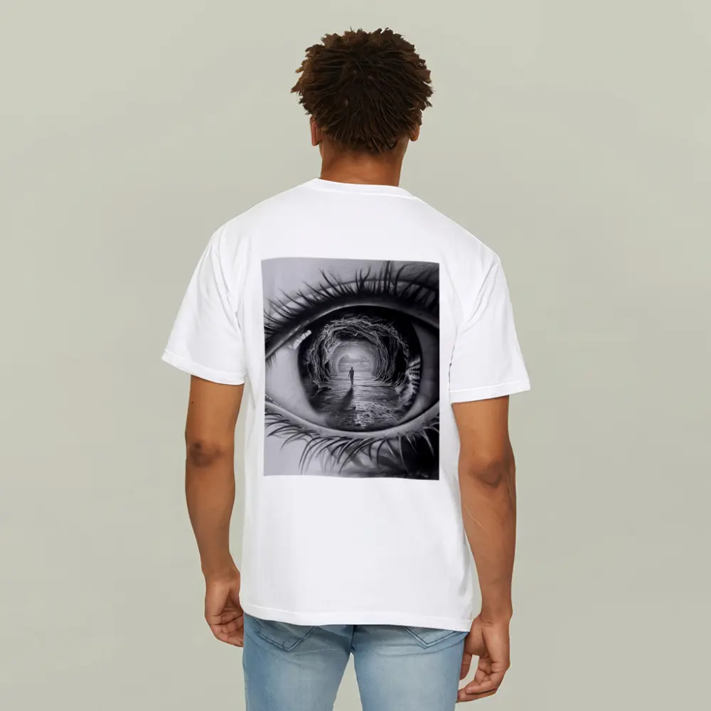 Surreal Eye Portal Figure Black White – T-Shirts