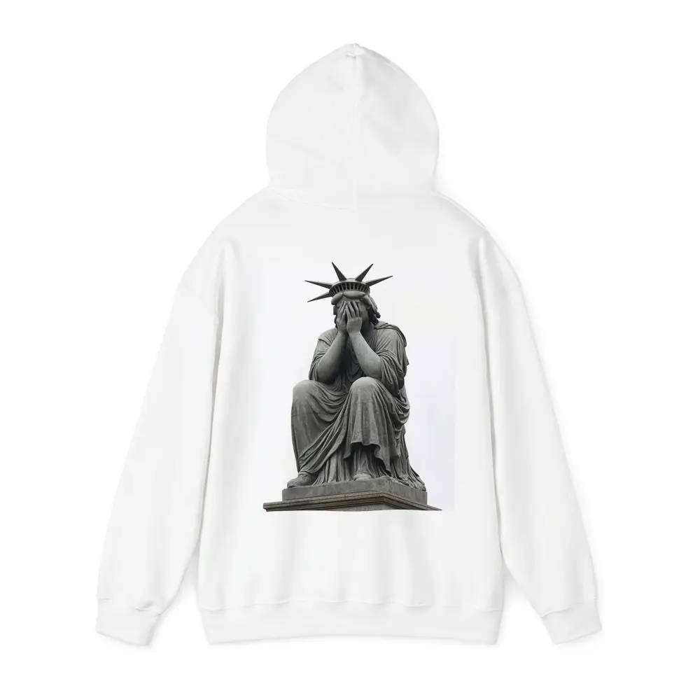 Statue of Liberty Weeping Hands Covering Face – Hoodies
