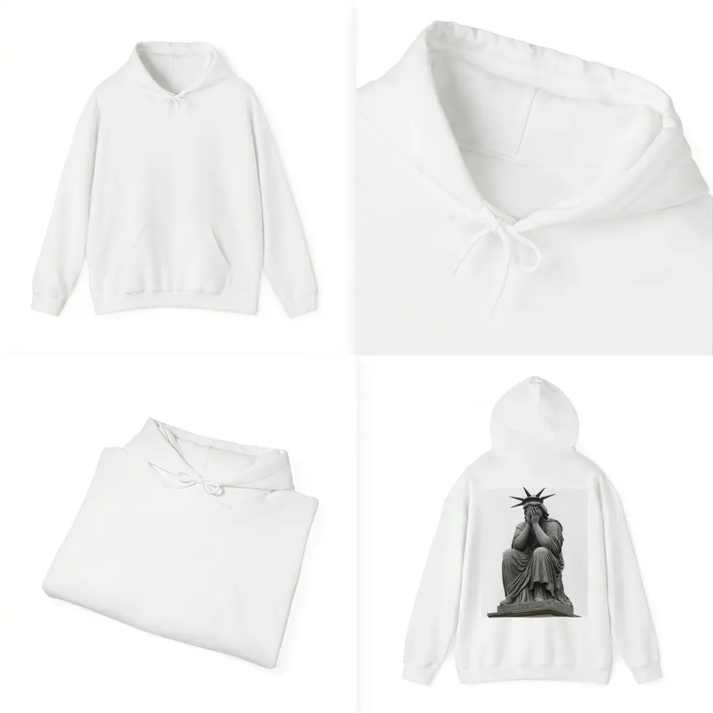 Statue of Liberty Weeping Hands Covering Face – Hoodies