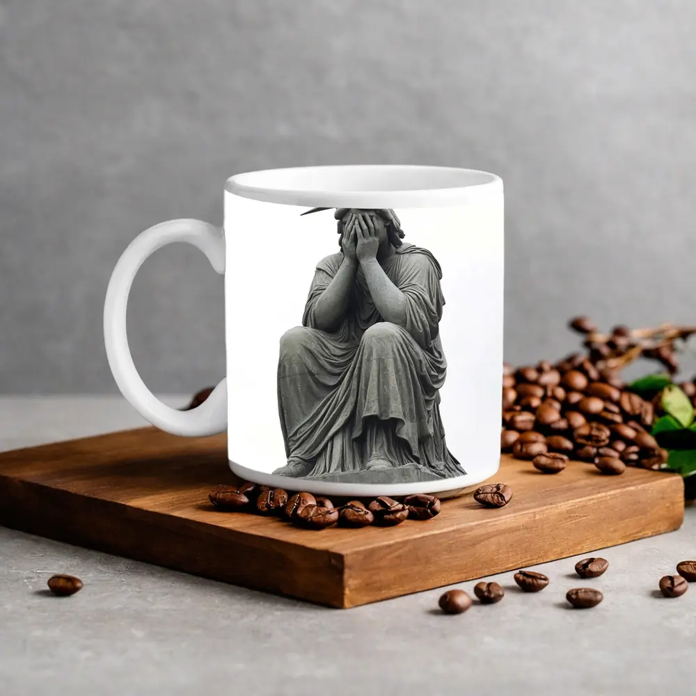 Statue of Liberty Weeping Hands Covering Face – Mugs