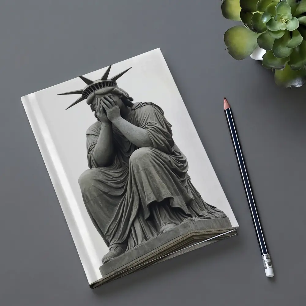 Statue of Liberty Weeping Hands Covering Face – Notebooks