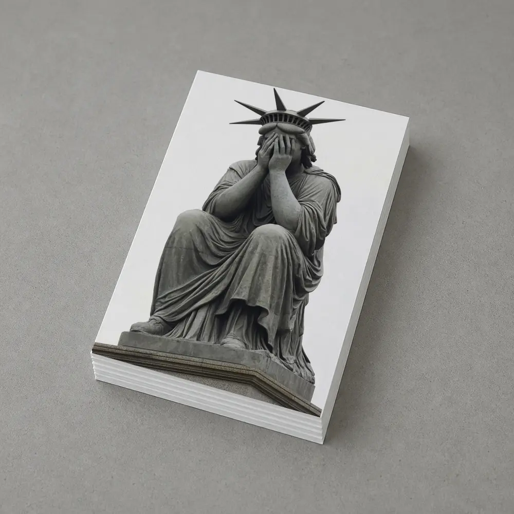 Statue of Liberty Weeping Hands Covering Face – Postcards