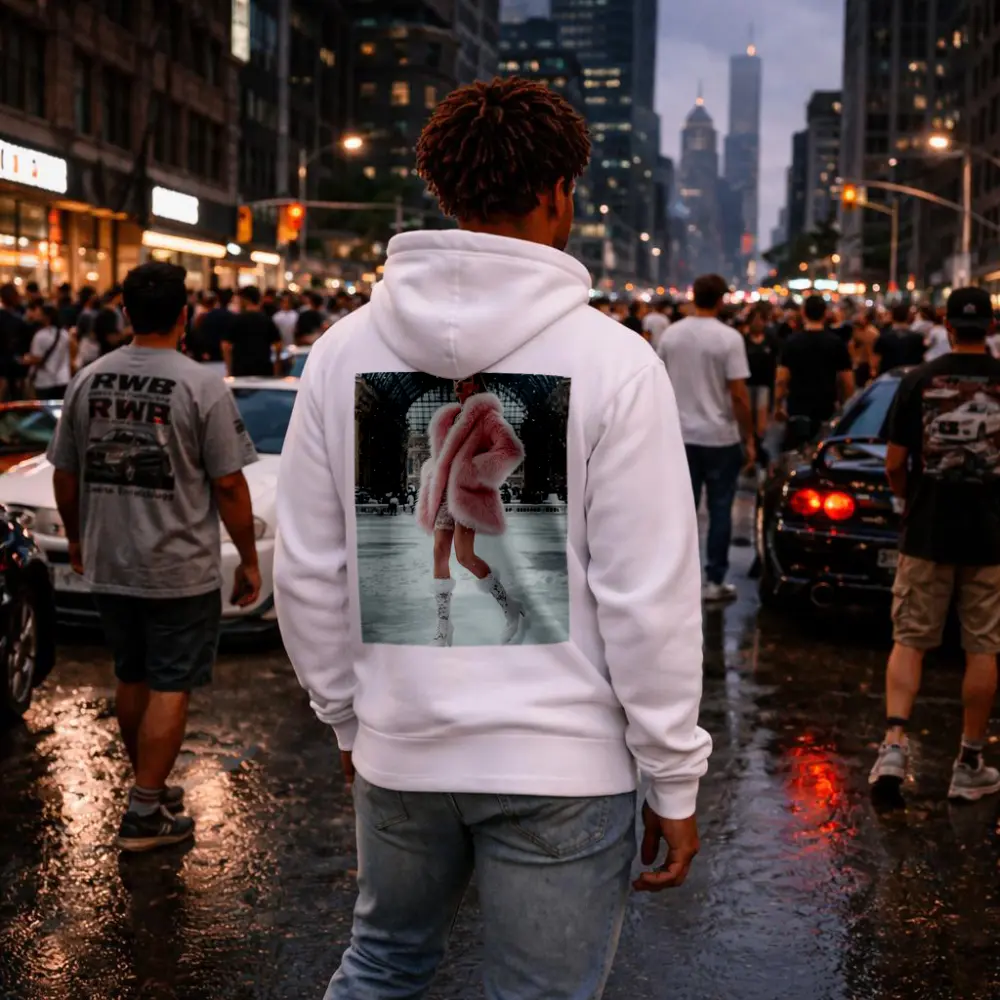 Pink Fur Coat Woman Snow Milan Gallery – Hoodies