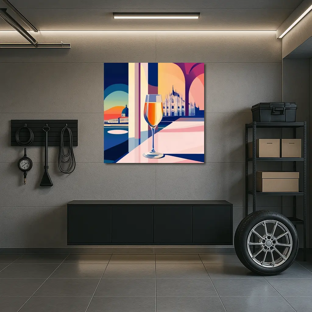 Aperol Spritz Glass Milan Duomo Illustration – Wall Art