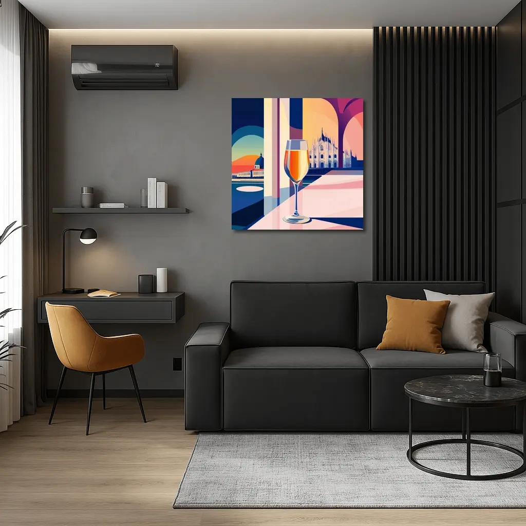 Aperol Spritz Glass Milan Duomo Illustration – Wall Art