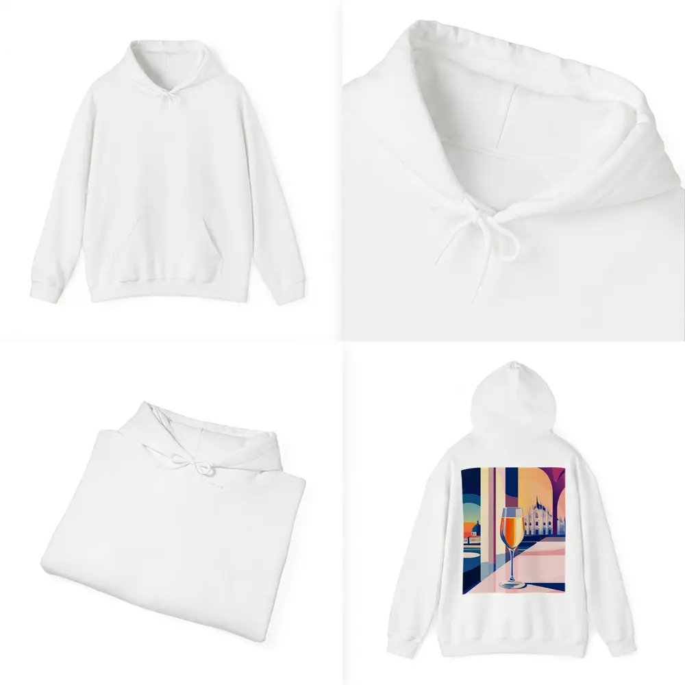 Aperol Spritz Glass Milan Duomo Illustration – Hoodies