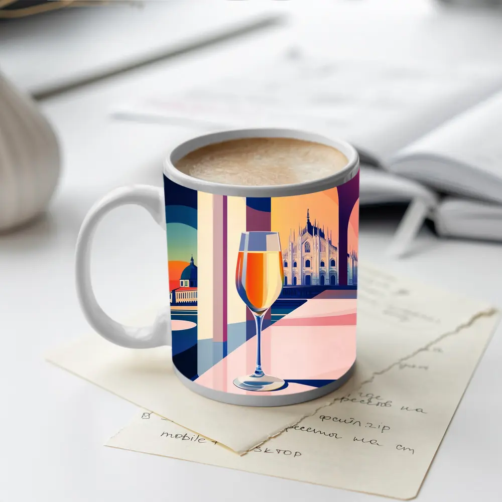 Aperol Spritz Glass Milan Duomo Illustration – Mugs
