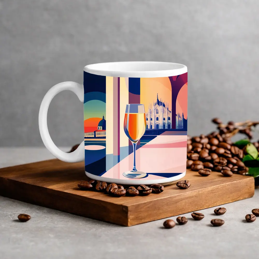 Aperol Spritz Glass Milan Duomo Illustration – Mugs