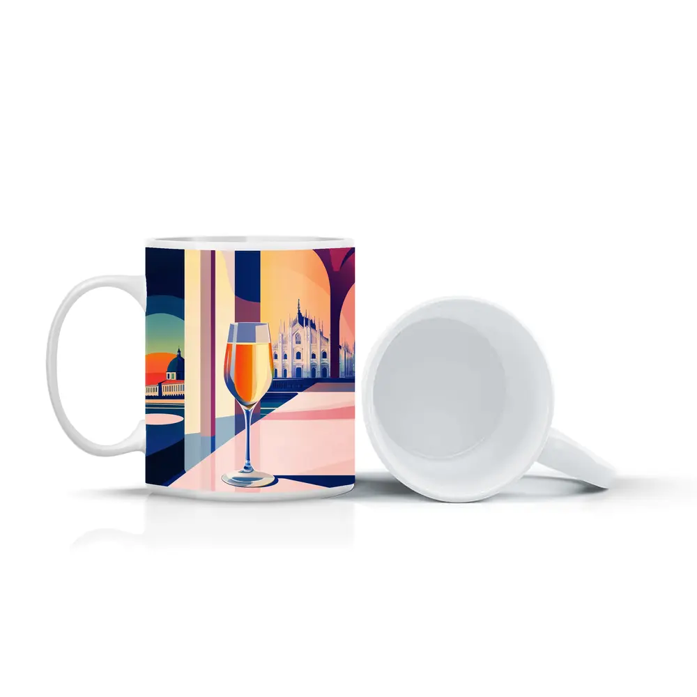 Aperol Spritz Glass Milan Duomo Illustration – Mugs