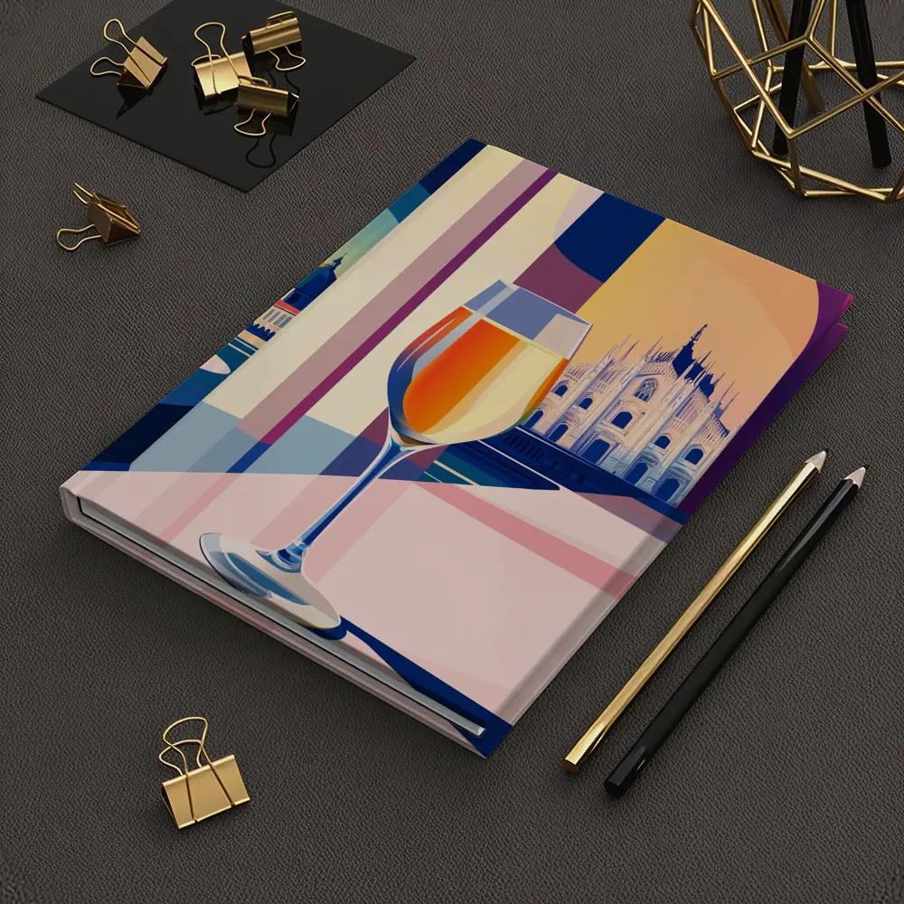 Aperol Spritz Glass Milan Duomo Illustration – Notebooks