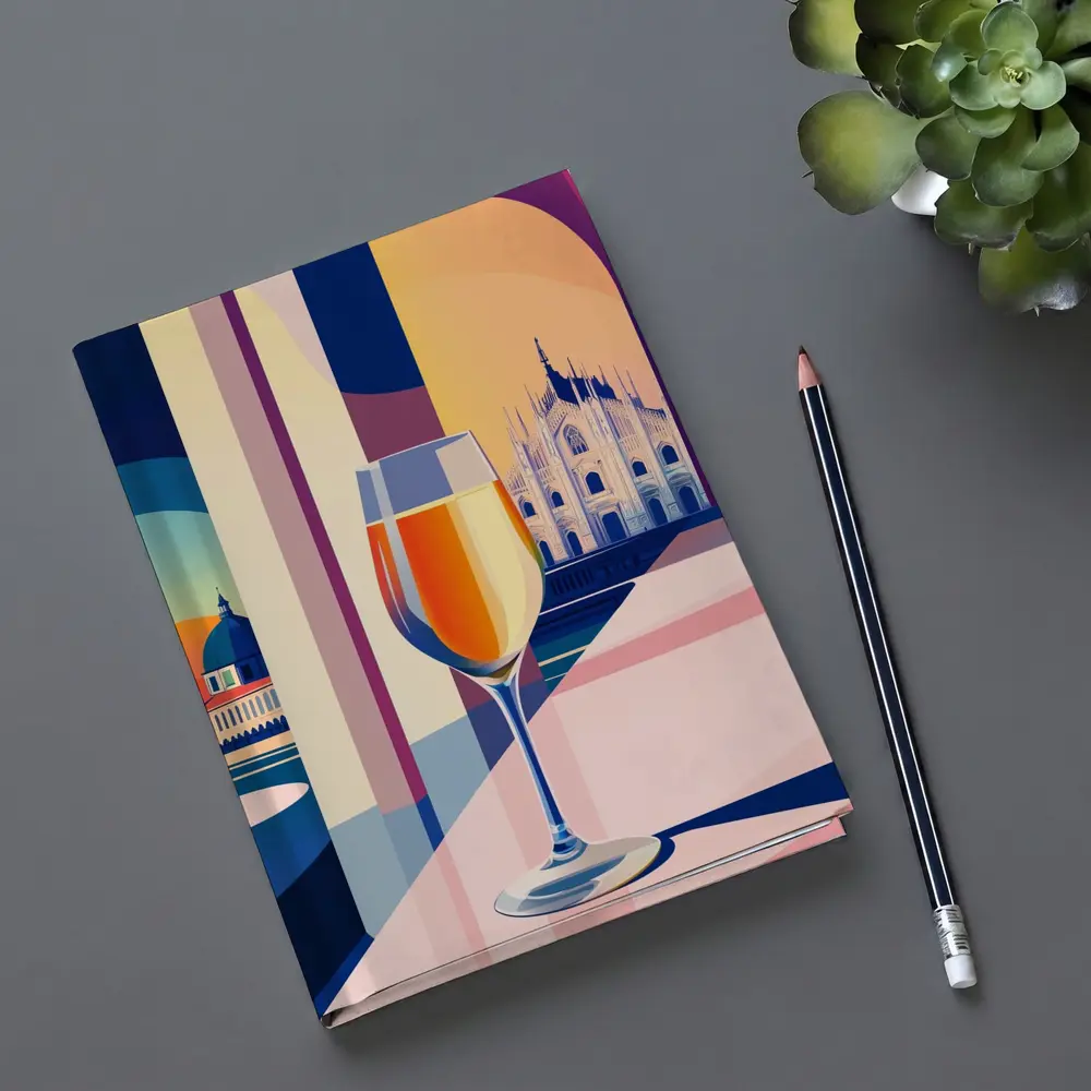 Aperol Spritz Glass Milan Duomo Illustration – Notebooks