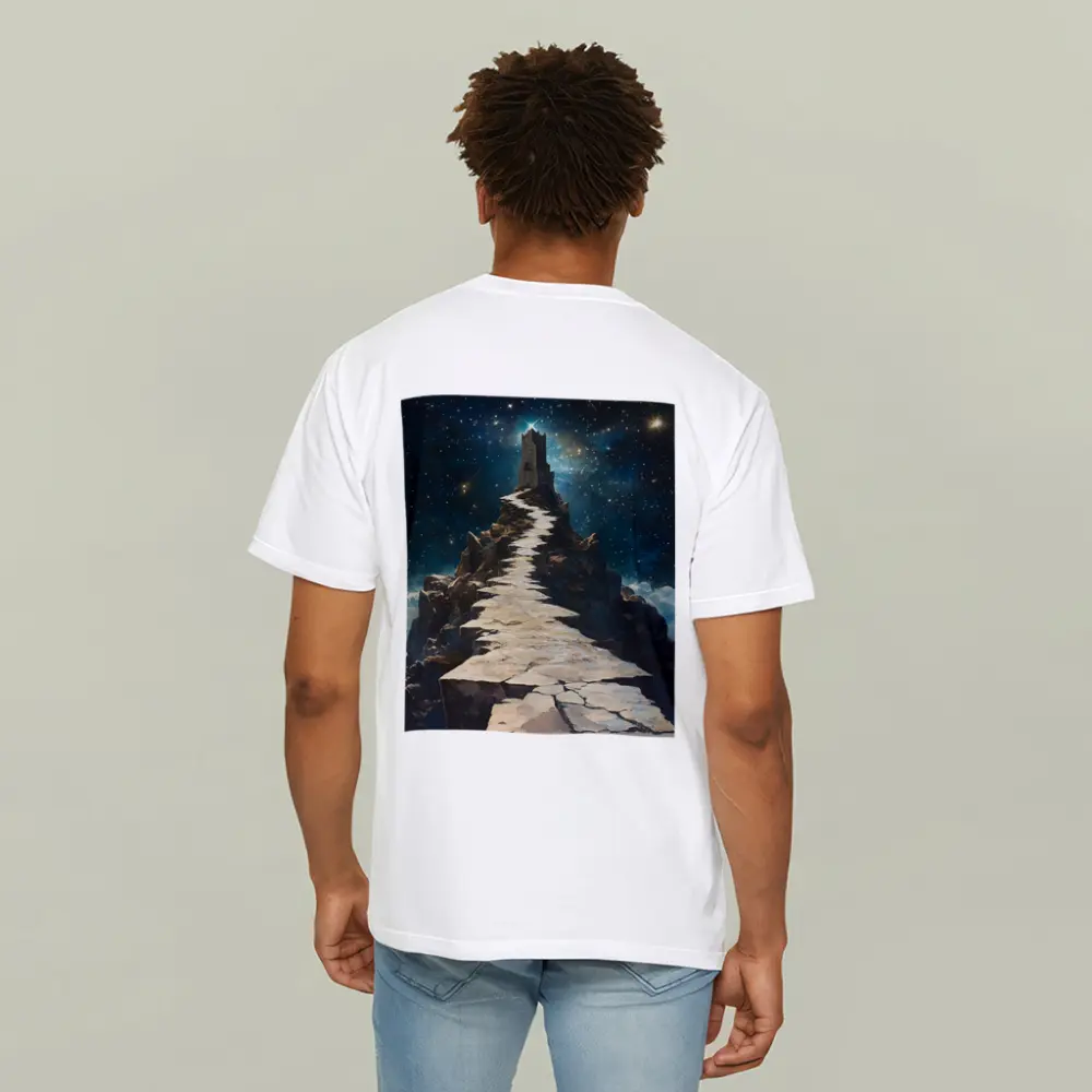 Stone Path Tower Starry Night Fantasy – T-Shirts