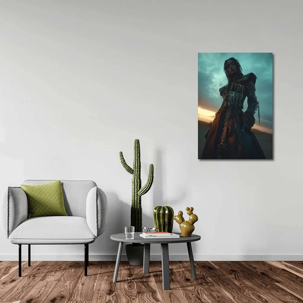 Dark Warrior Woman Desert Storm Fantasy – Wall Art