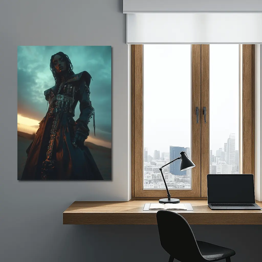 Dark Warrior Woman Desert Storm Fantasy – Wall Art