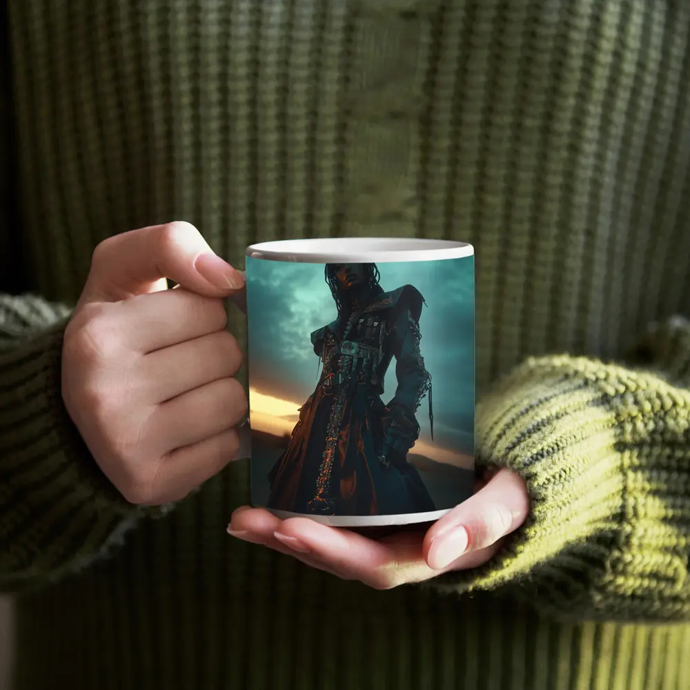 Dark Warrior Woman Desert Storm Fantasy – Mugs