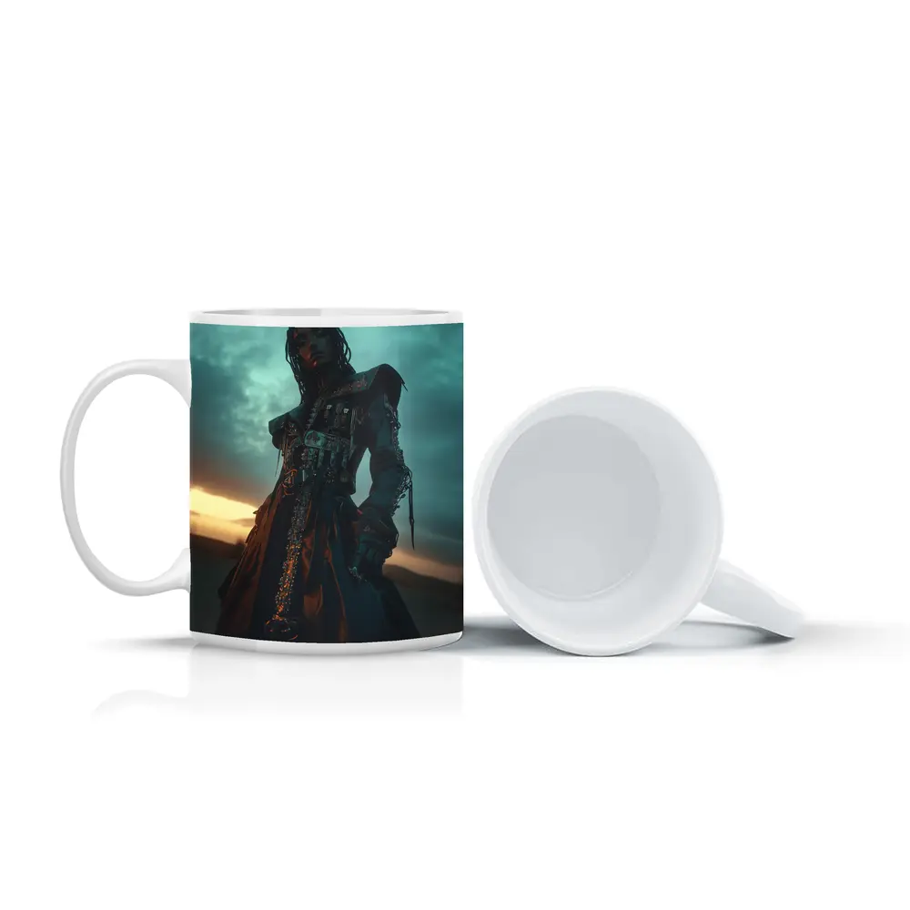 Dark Warrior Woman Desert Storm Fantasy – Mugs