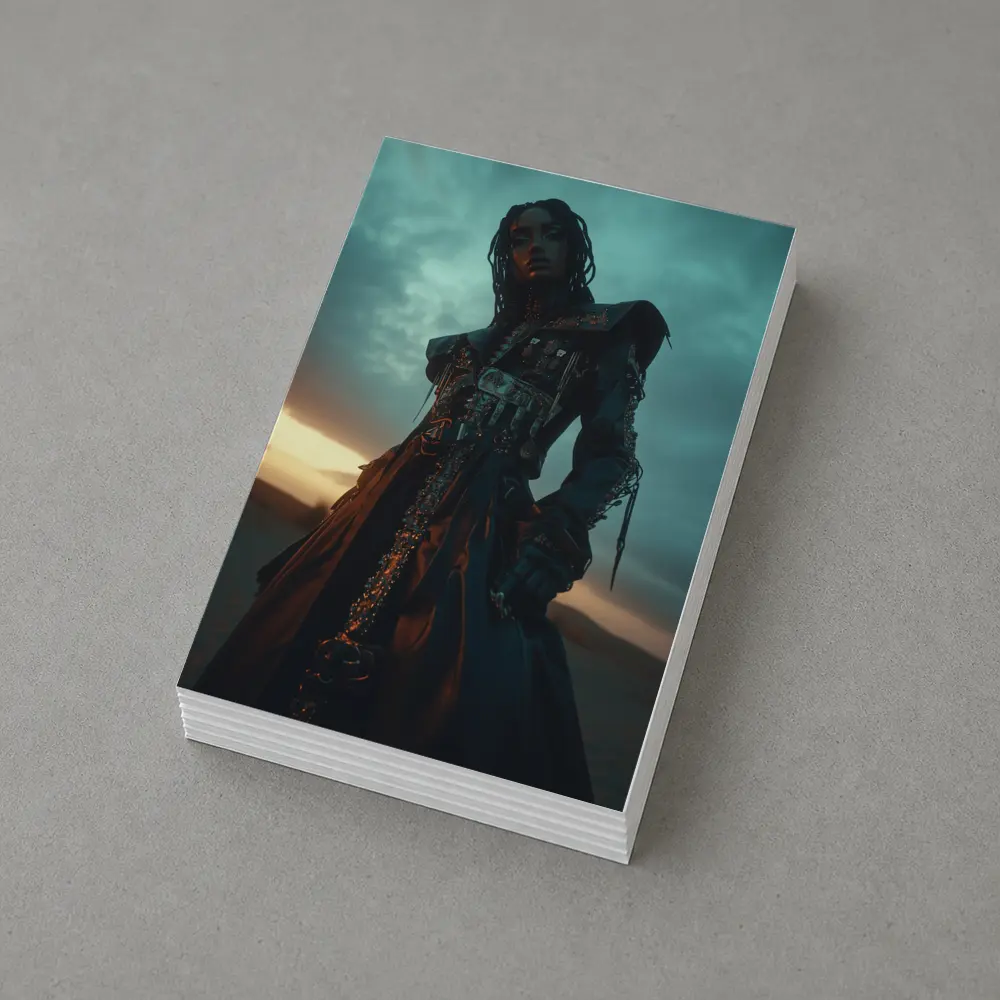 Dark Warrior Woman Desert Storm Fantasy – Postcards