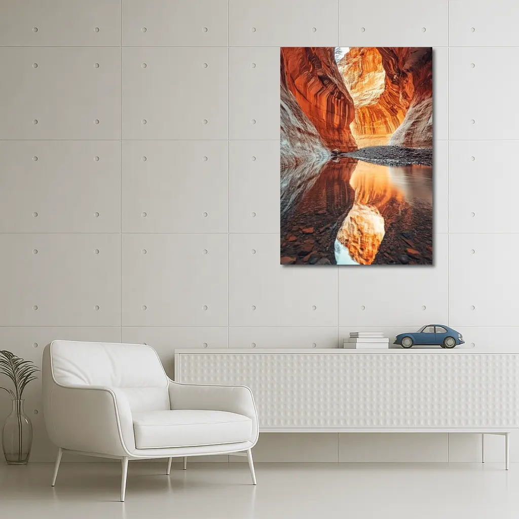 Slot Canyon Red Rock Water Reflection – Wall Art