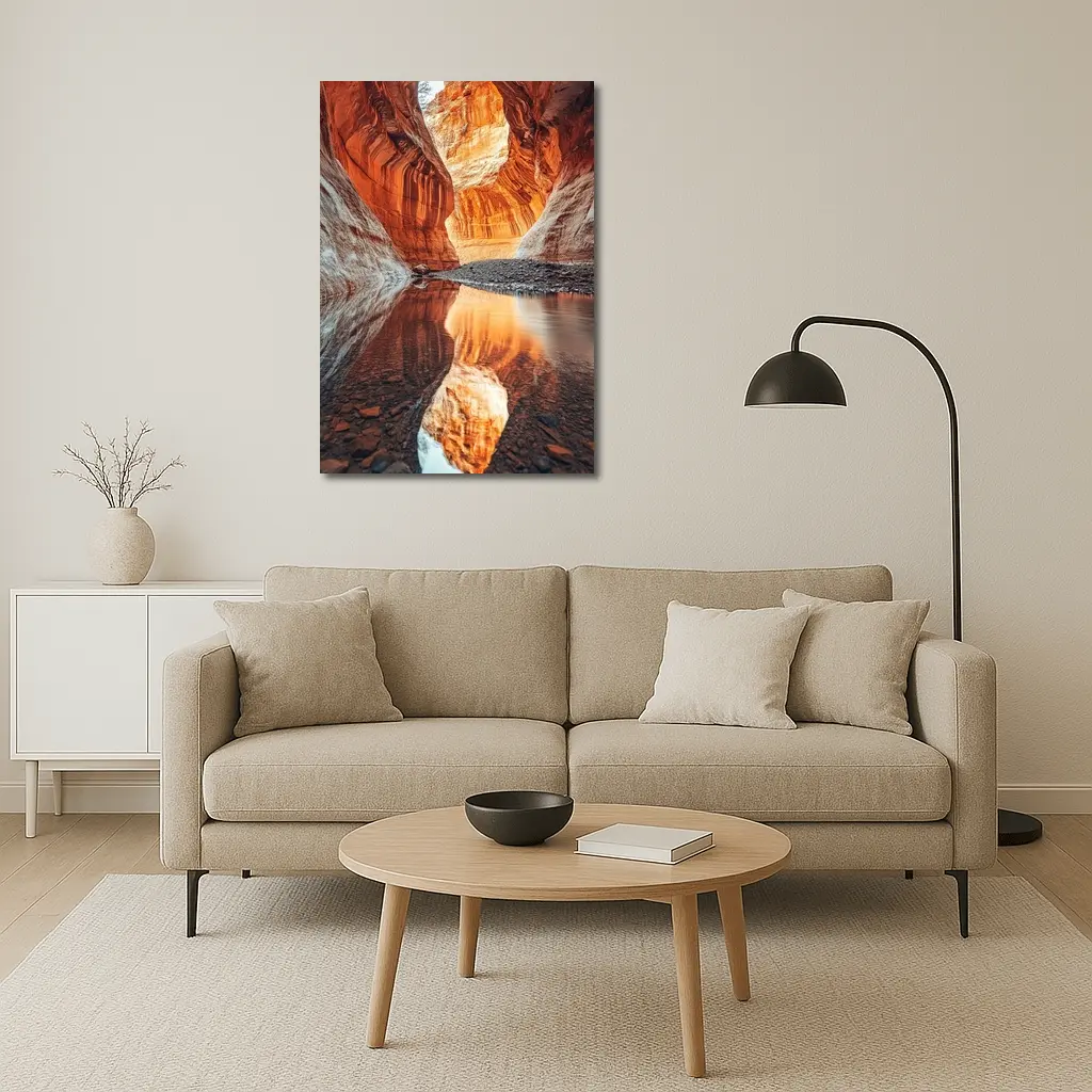 Slot Canyon Red Rock Water Reflection – Wall Art