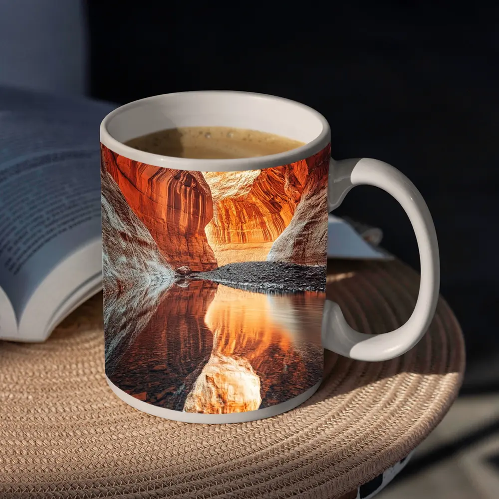 Slot Canyon Red Rock Water Reflection – Mugs