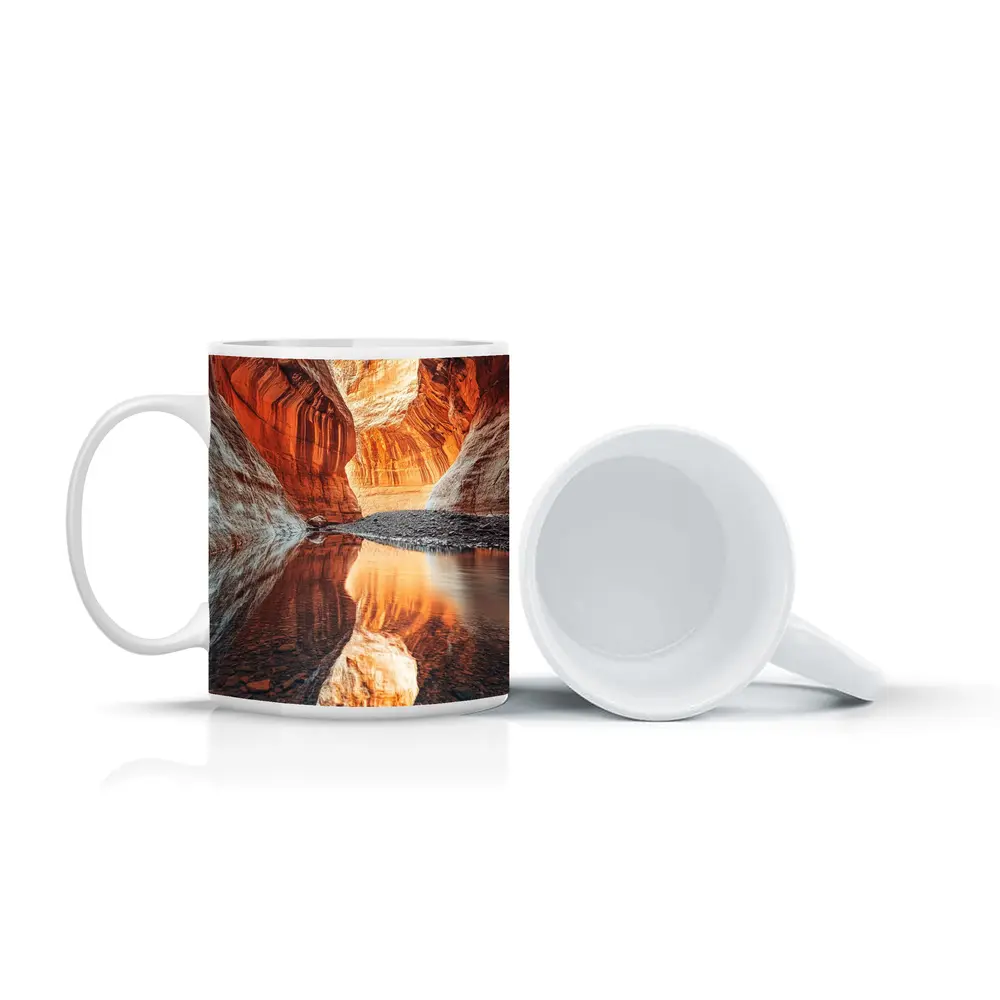 Slot Canyon Red Rock Water Reflection – Mugs