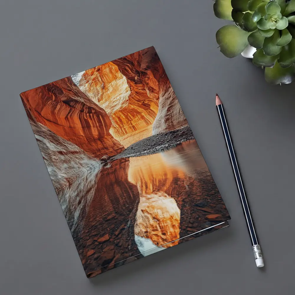 Slot Canyon Red Rock Water Reflection – Notebooks