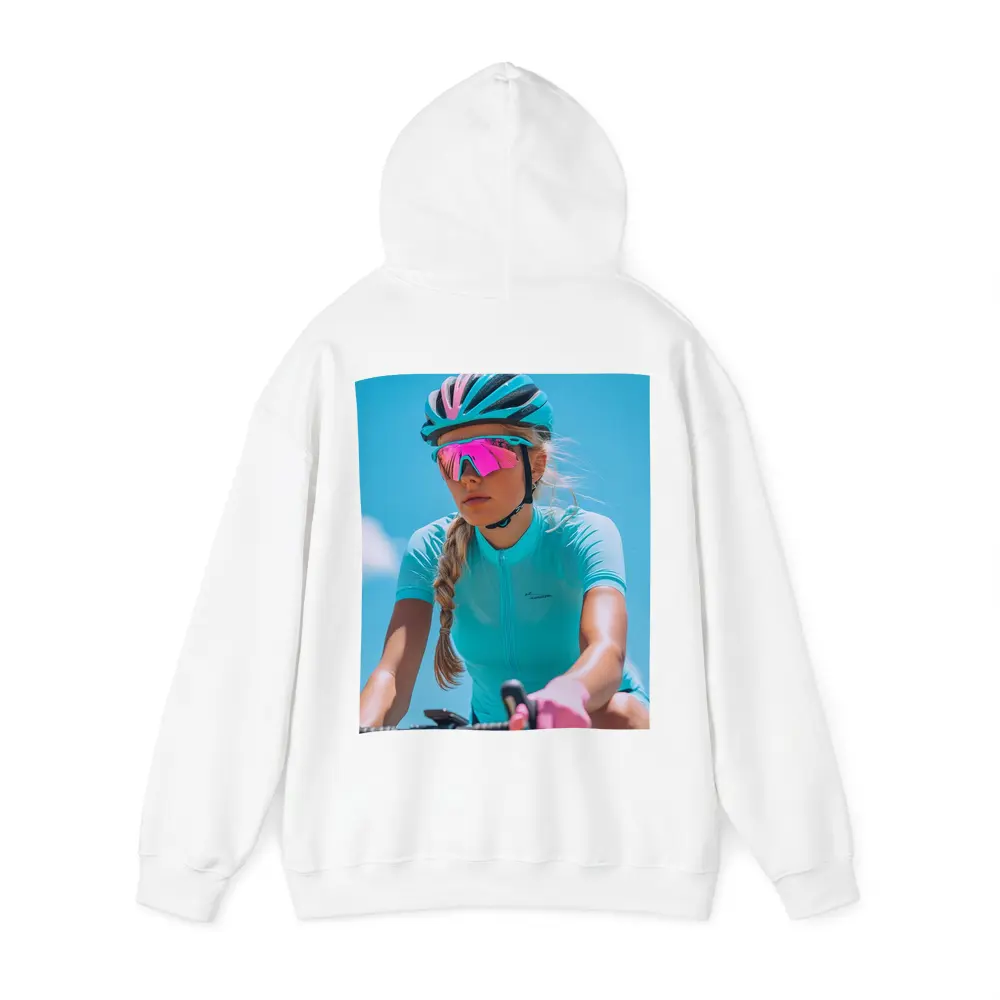 Female Cyclist Racing Gear Blue Sky – Hoodies
