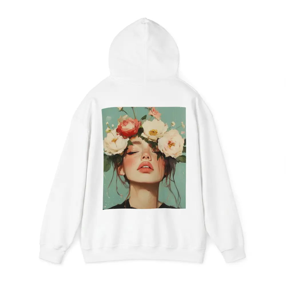 Woman With Peonies Floral Crown Painting – Hoodies