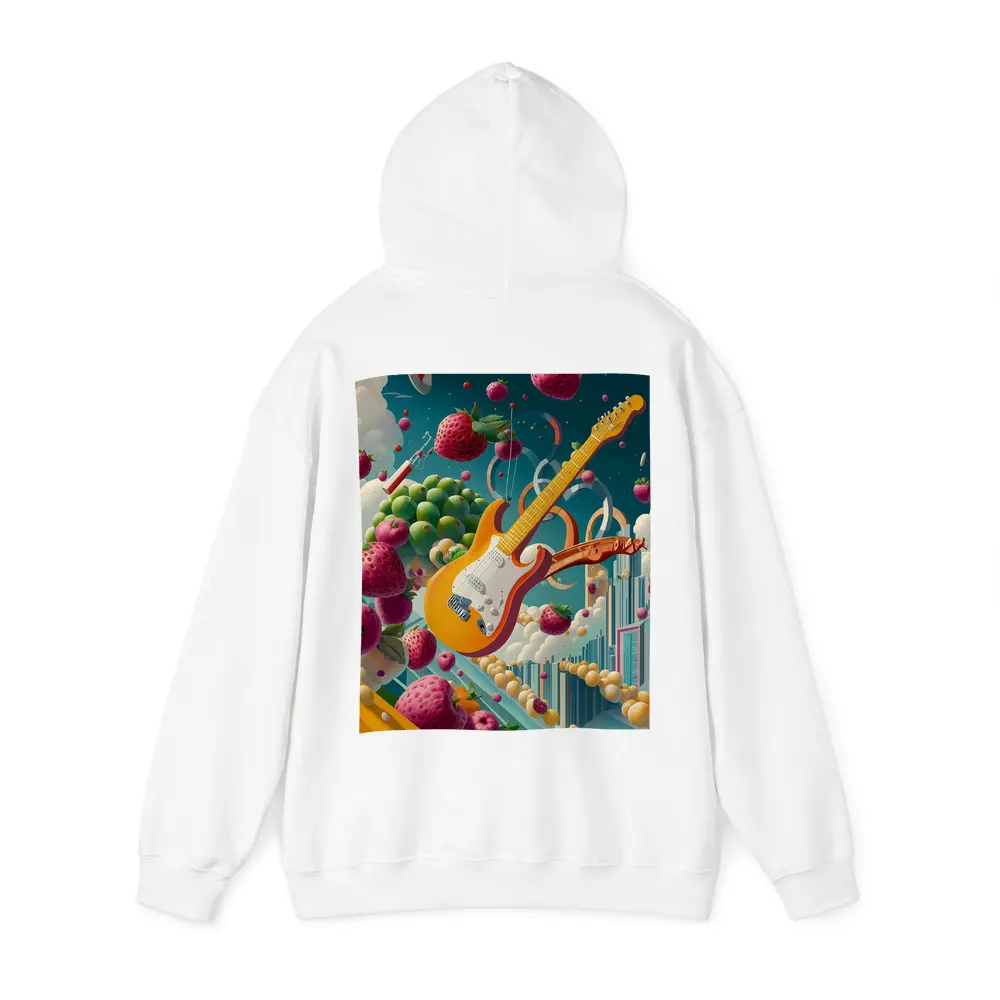 Electric Guitar Floating Surreal Fruit Cityscape – Hoodies