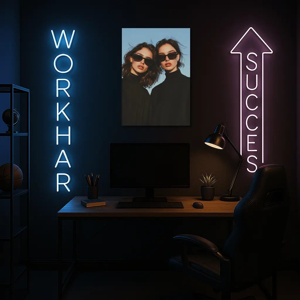 Two Women Black Turtlenecks Sunglasses Blue Sky – Wall Art