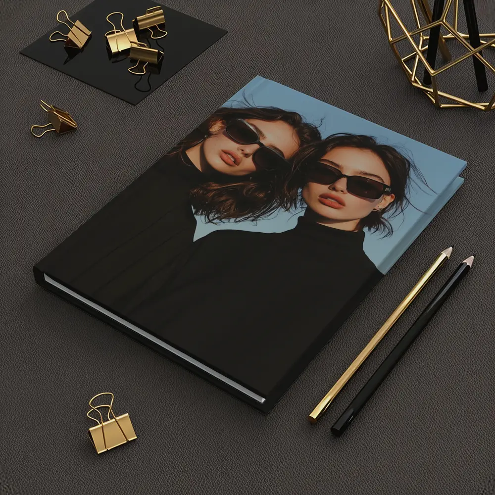 Two Women Black Turtlenecks Sunglasses Blue Sky – Notebooks