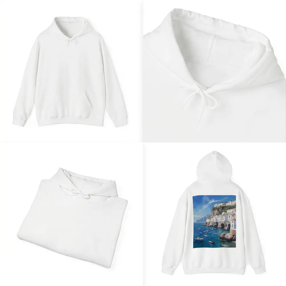 Amalfi Coast Italy Oil Painting Seascape – Hoodies