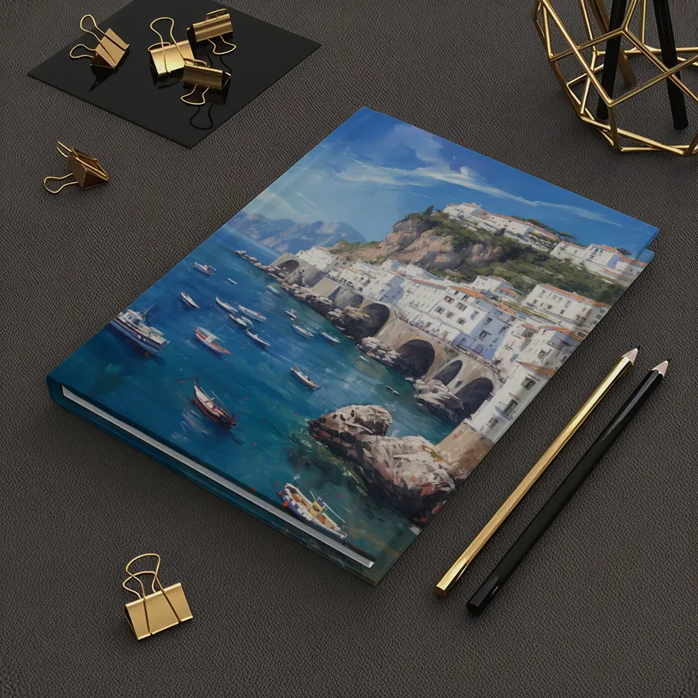 Amalfi Coast Italy Oil Painting Seascape – Notebooks