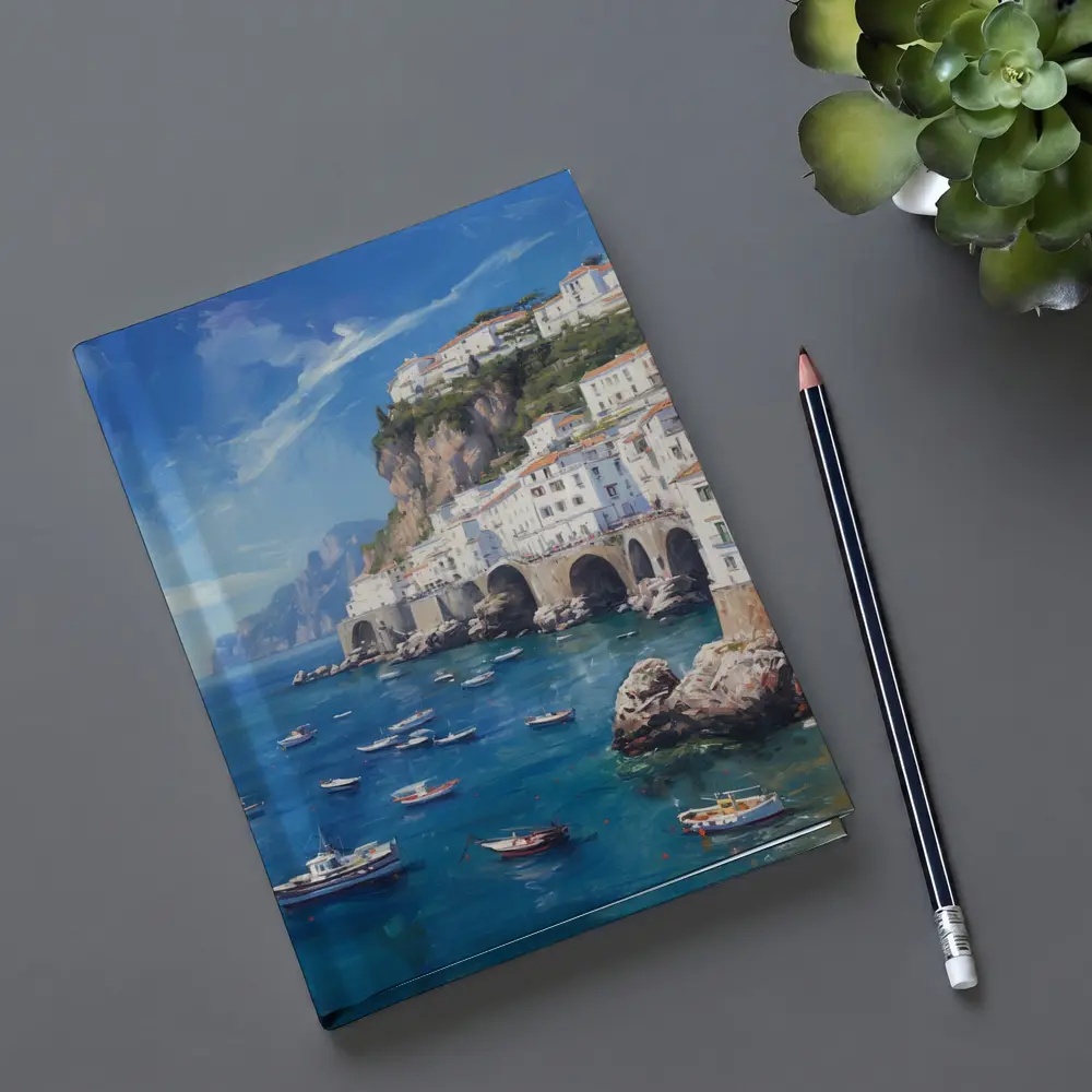Amalfi Coast Italy Oil Painting Seascape – Notebooks