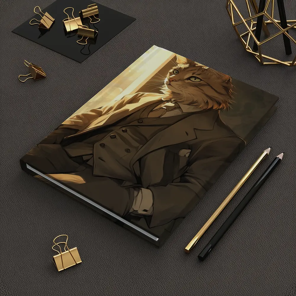 Dapper Orange Cat Suit Anime Art – Notebooks