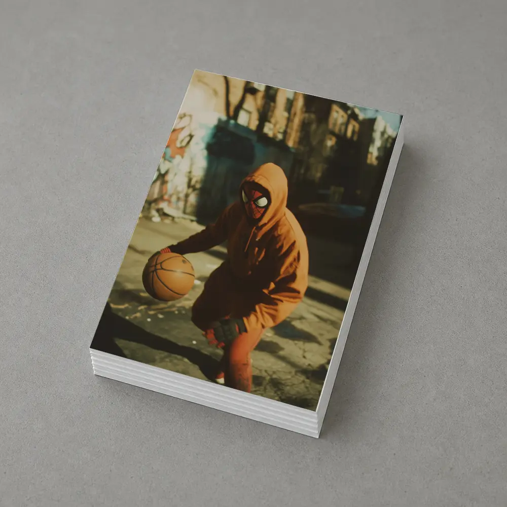 Spider-Man Dribbling Basketball On Urban Street – Postcards